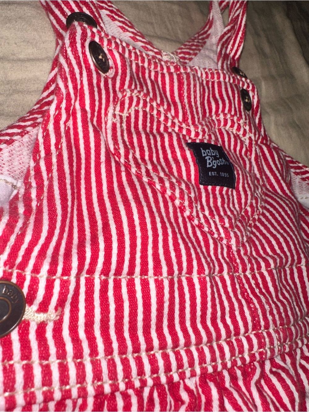 GAP Red and White Striped Kids Overalls